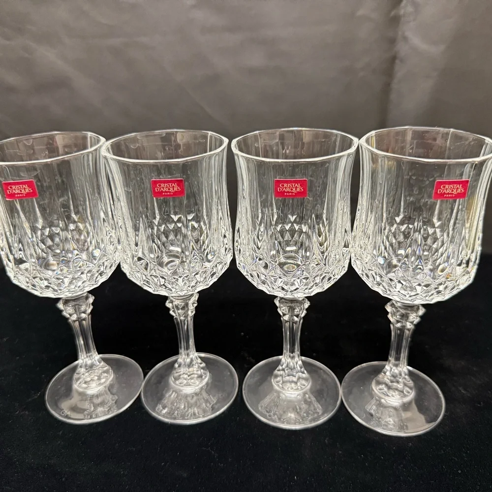 Clear Crystal Wine Goblets - Set of 4 - Picture 1 of 6